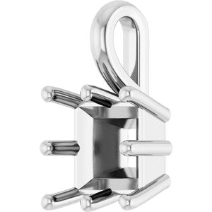 10K White Gold 6.5 mm Square Charm/Pendant Mounting – image 4