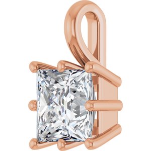 14K Rose Gold 6.5 mm Square Charm/Pendant Mounting – image 3