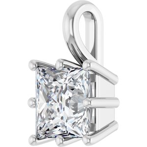Sterling Silver 6.5 mm Square Charm/Pendant Mounting – image 3
