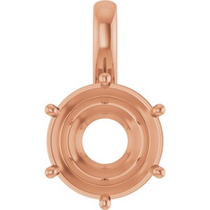 18K Rose Gold 12 mm Round Charm/Pendant Mounting – image 2