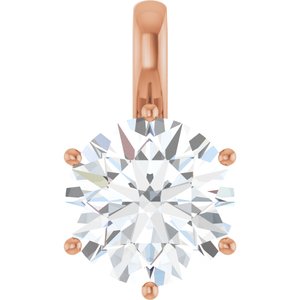 18K Rose Gold 12 mm Round Charm/Pendant Mounting