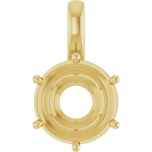 14K Yellow Gold 12 mm Round Charm/Pendant Mounting – image 2