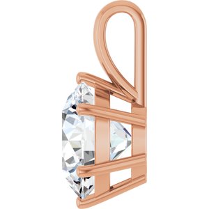 18K Rose Gold 12 mm Round Charm/Pendant Mounting – image 5