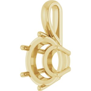 14K Yellow Gold 12 mm Round Charm/Pendant Mounting – image 4