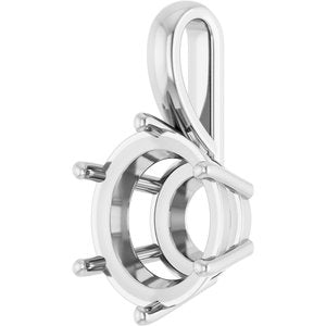14K X1 White Gold 12 mm Round Charm/Pendant Mounting – image 4