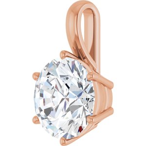 18K Rose Gold 12 mm Round Charm/Pendant Mounting – image 3