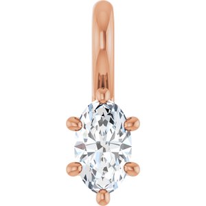 10K Rose Gold 5x3 mm Oval Charm/Pendant Mounting