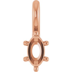 14K Rose Gold 5x3 mm Oval Charm/Pendant Mounting – image 2