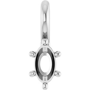 10K White Gold 5x3 mm Oval Charm/Pendant Mounting – image 2