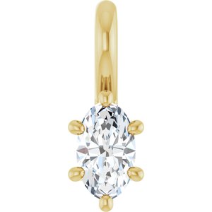 14K Yellow Gold 5x3 mm Oval Charm/Pendant Mounting