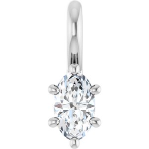 10K White Gold 5x3 mm Oval Charm/Pendant Mounting