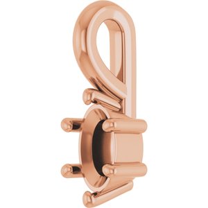 10K Rose Gold 5x3 mm Oval Charm/Pendant Mounting – image 4