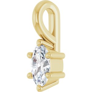 18K Yellow Gold 5x3 mm Oval Charm/Pendant Mounting – image 3