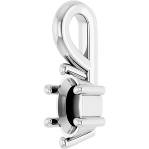 14K White Gold 5x3 mm Oval Charm/Pendant Mounting – image 4