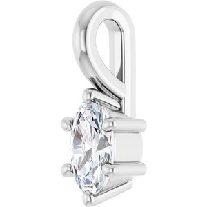 18K White Gold 5x3 mm Oval Charm/Pendant Mounting – image 3
