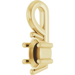 18K Yellow Gold 5x3 mm Oval Charm/Pendant Mounting – image 4
