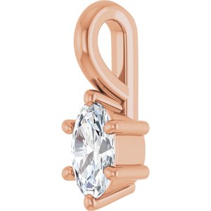10K Rose Gold 5x3 mm Oval Charm/Pendant Mounting – image 3