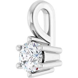 18K White Gold 3.5 mm Round Charm/Pendant Mounting – image 3