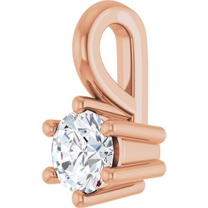 18K Rose Gold 3.5 mm Round Charm/Pendant Mounting – image 3