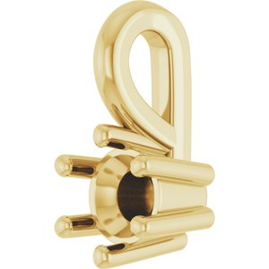 18K Yellow Gold 3.5 mm Round Charm/Pendant Mounting – image 4