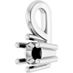 Sterling Silver 3.5 mm Round Charm/Pendant Mounting – image 4