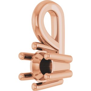 18K Rose Gold 3.5 mm Round Charm/Pendant Mounting – image 4