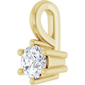14K Yellow Gold 3.5 mm Round Charm/Pendant Mounting – image 3