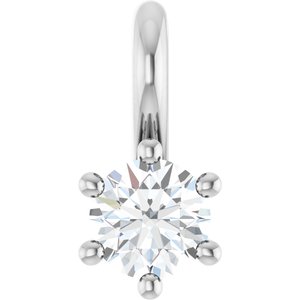 14K White Gold 3.5 mm Round Charm/Pendant Mounting