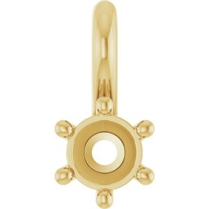 14K Yellow Gold 3.5 mm Round Charm/Pendant Mounting – image 2