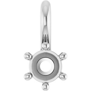 Sterling Silver 3.5 mm Round Charm/Pendant Mounting – image 2