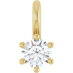 18K Yellow Gold 3.5 mm Round Charm/Pendant Mounting