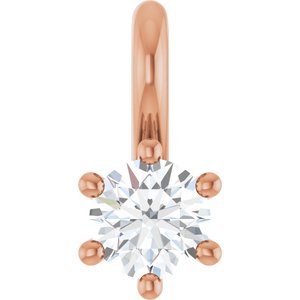 14K Rose Gold 3.5 mm Round Charm/Pendant Mounting