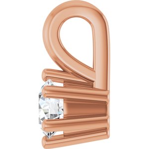 18K Rose Gold 3.5 mm Round Charm/Pendant Mounting – image 5