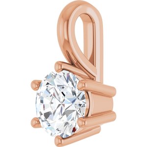 18K Rose Gold 5.2 mm Round Charm/Pendant Mounting – image 3