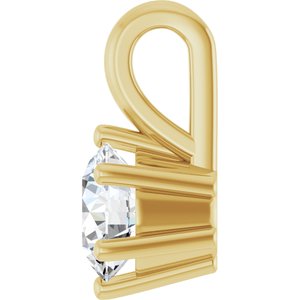 14K Yellow Gold 5.2 mm Round Charm/Pendant Mounting – image 5