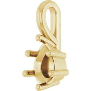 18K Yellow Gold 7x5 mm Pear Charm/Pendant Mounting – image 4