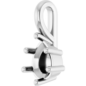 14K X1 White Gold 7x5 mm Pear Charm/Pendant Mounting – image 4