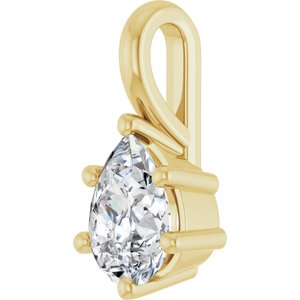 10K Yellow Gold 7x5 mm Pear Charm/Pendant Mounting – image 3