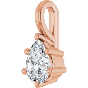 10K Rose Gold 7x5 mm Pear Charm/Pendant Mounting – image 3