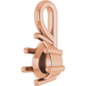 18K Rose Gold 7x5 mm Pear Charm/Pendant Mounting – image 4