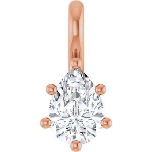 10K Rose Gold 7x5 mm Pear Charm/Pendant Mounting