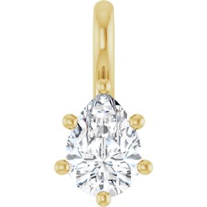 18K Yellow Gold 7x5 mm Pear Charm/Pendant Mounting