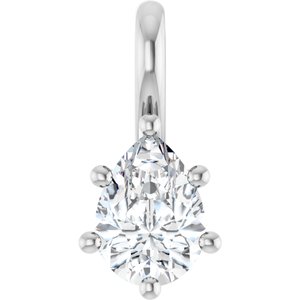 10K White Gold 7x5 mm Pear Charm/Pendant Mounting