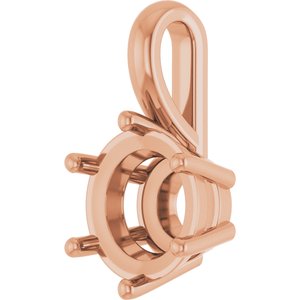 18K Rose Gold 8.2 mm Round Charm/Pendant Mounting – image 4