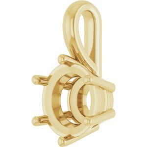 18K Yellow Gold 8.2 mm Round Charm/Pendant Mounting – image 4