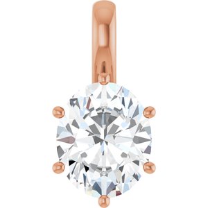 14K Rose Gold 11x9 mm Oval Charm/Pendant Mounting