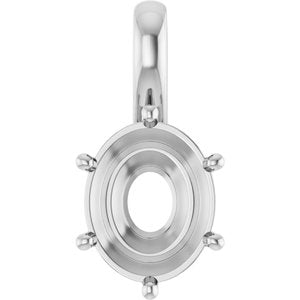 Continuum Sterling Silver 11x9 mm Oval Charm/Pendant Mounting – image 2