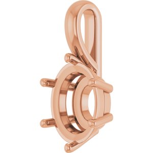 14K Rose Gold 11x9 mm Oval Charm/Pendant Mounting – image 4
