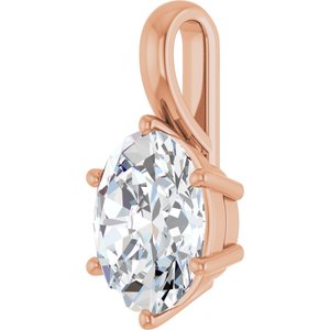 18K Rose Gold 11x9 mm Oval Charm/Pendant Mounting – image 3