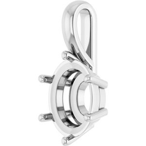 Sterling Silver 11x9 mm Oval Charm/Pendant Mounting – image 4